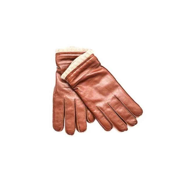 brown leather gloves pair