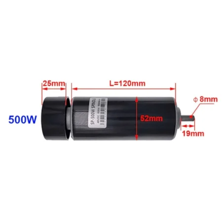 500W air cooled spindle motor dimension detail