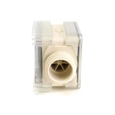 view of connection side of k24 digital flow meter thread size 25mm, ABS Material