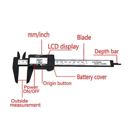 Digital Vernier Caliper Dimensions detail