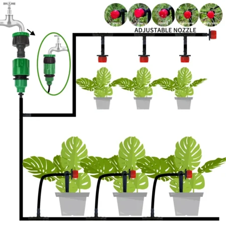 layout of drip system for home gardening