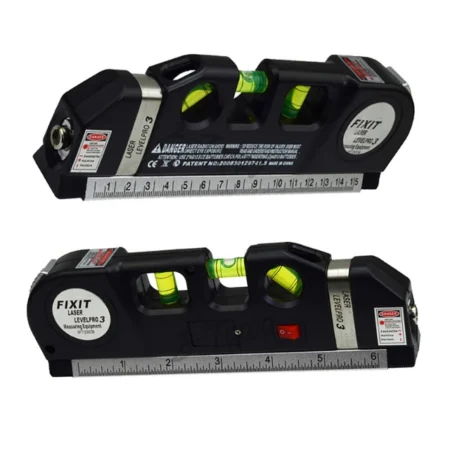 4-in-1 Multi-Purpose Measuring Tool with laser level, aligner, and tape measure