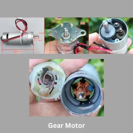 Internal parts details of metal gear dc gear motor 75-160 rpm