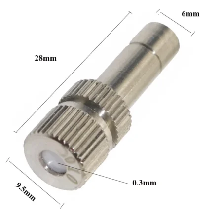 0.1mm anti drip misting nozzle dimensions view