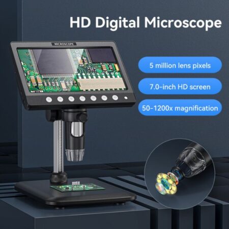 Digital Microscope with 7-Inch IPS LCD Screen can be used for mobile repairing, circuit repairing and deep inspection