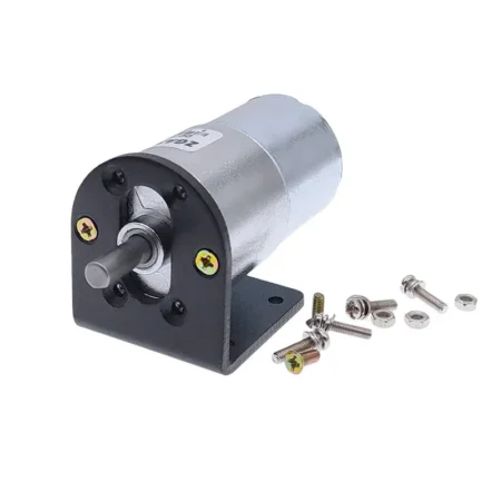 view of 24v High Torque DC Gear Motor GA37RG with bracket