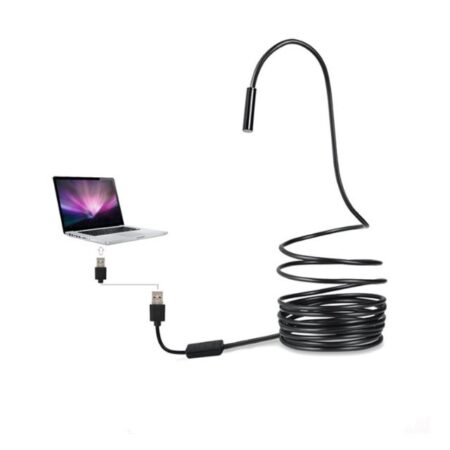 Endoscope Inspection Camera – 6 LED Lights being used with laptop