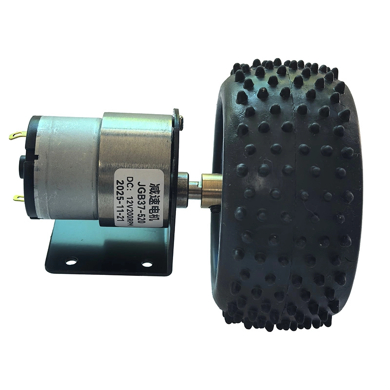 GB37-520 DC Gear Motor 12V Side-View Showing Output Shaft, Coupling and Flange Mount Bracket - TopGadgets.pk